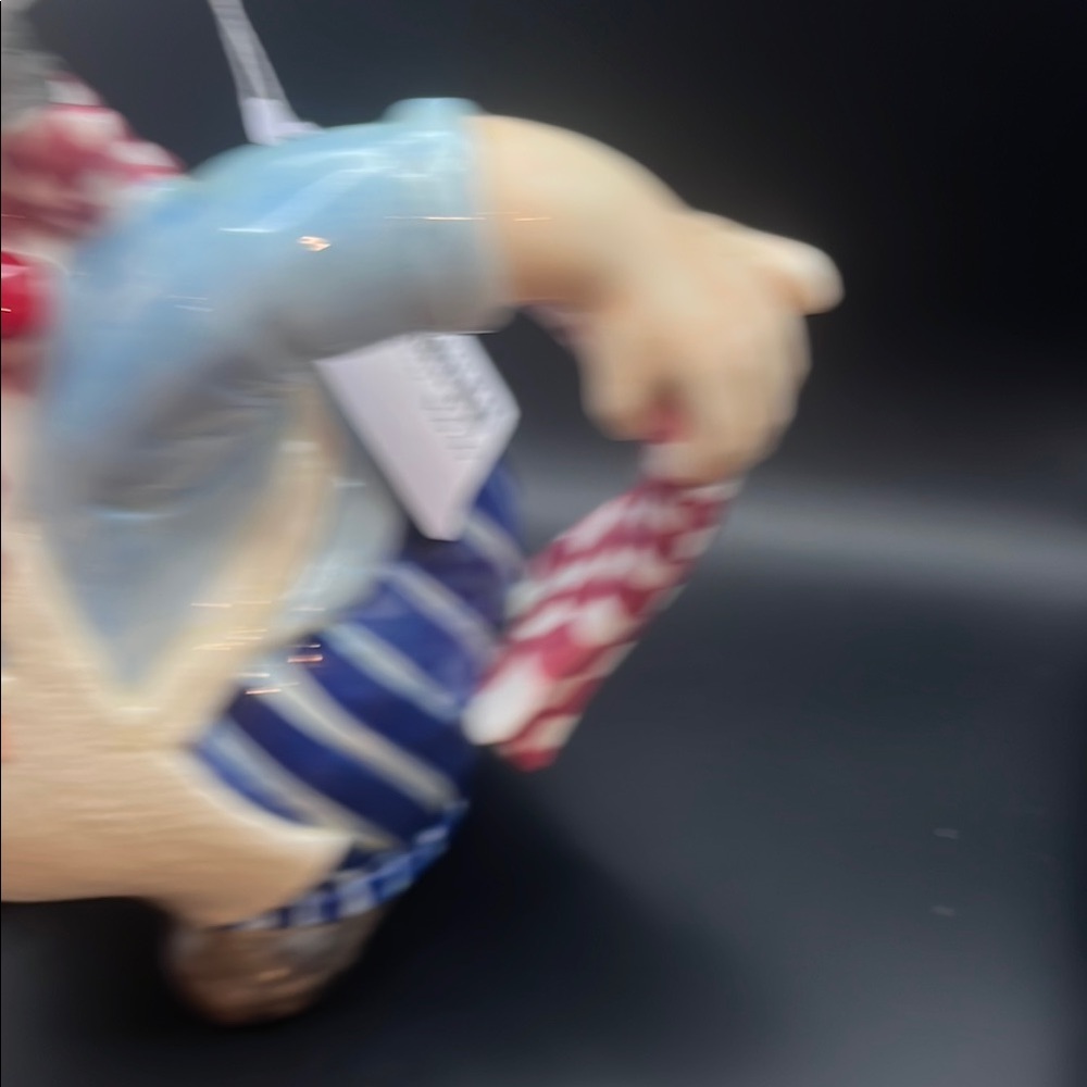 Chef Ceramic Pitcher with Red Checkered Scarf - Picture 6 of 10